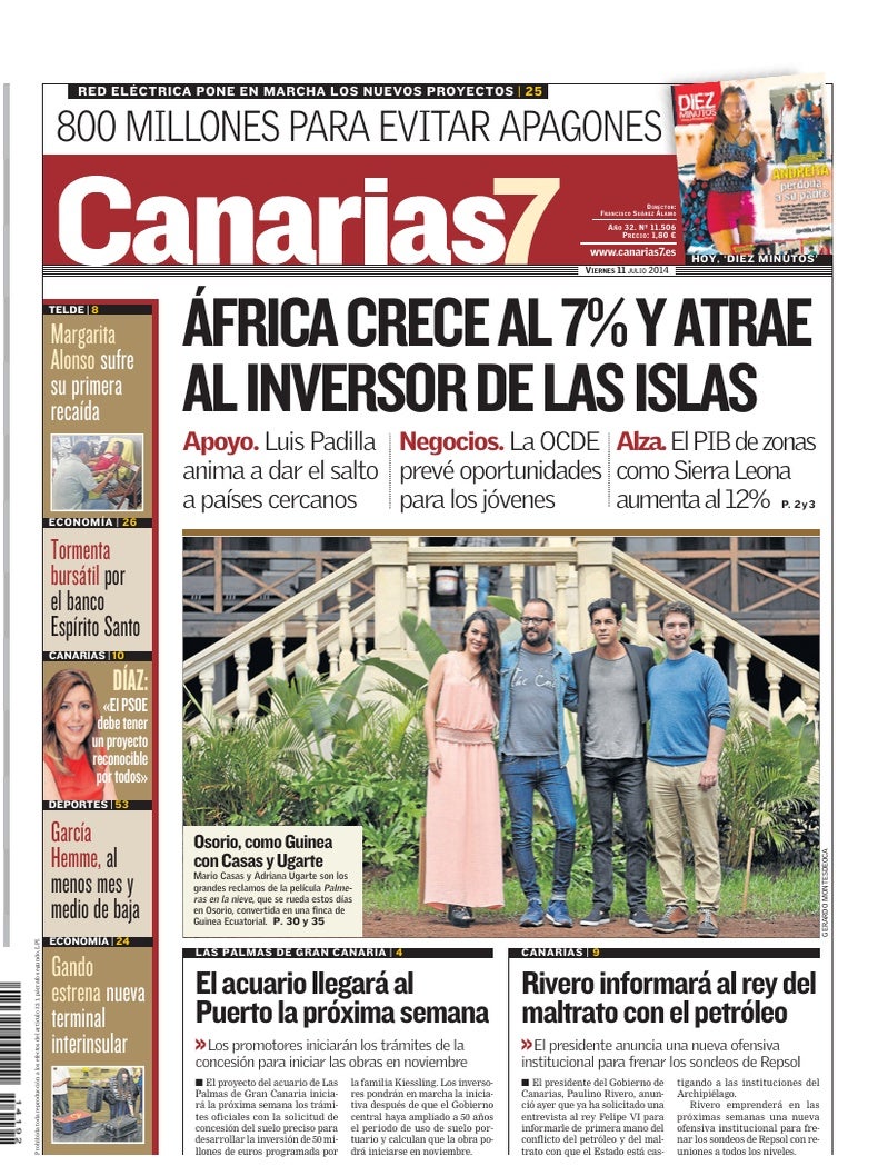 Portada Canarias7 11-07-2014