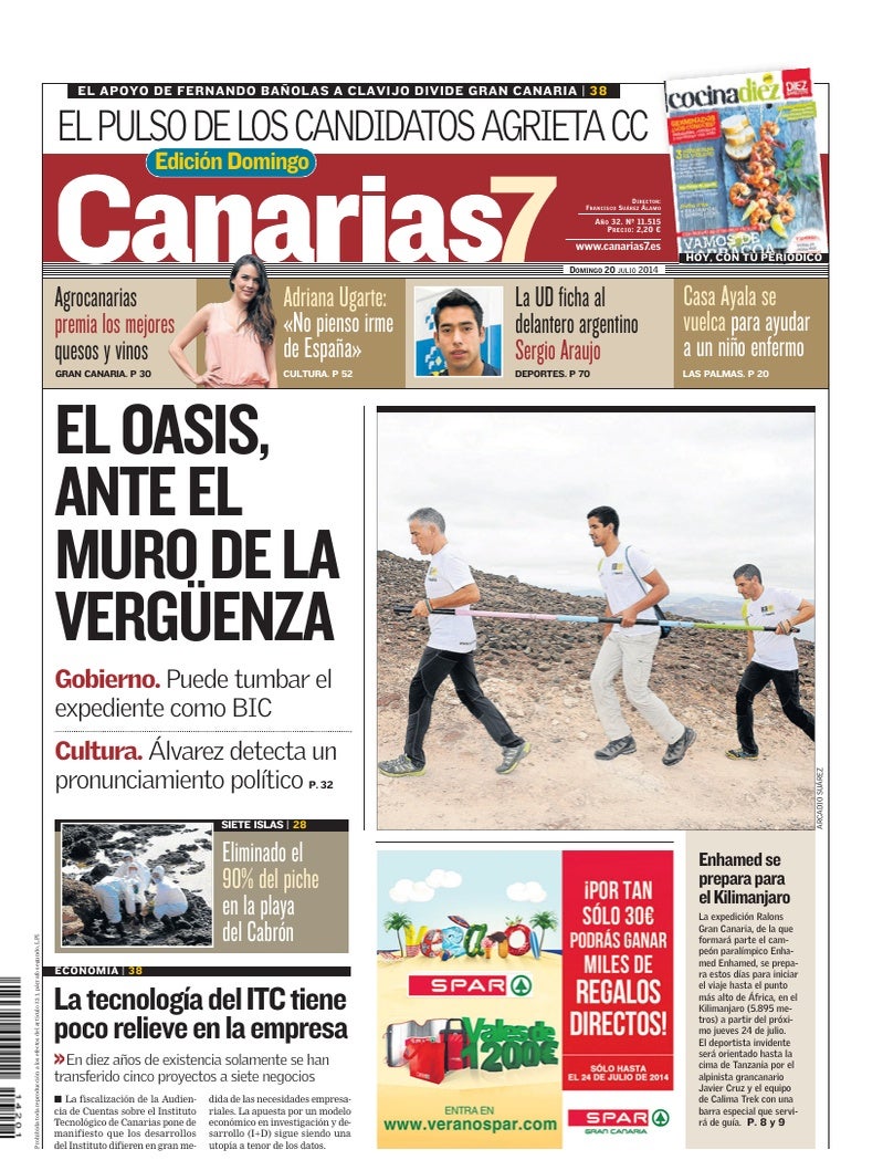 Portada Canarias7 20-07-2014