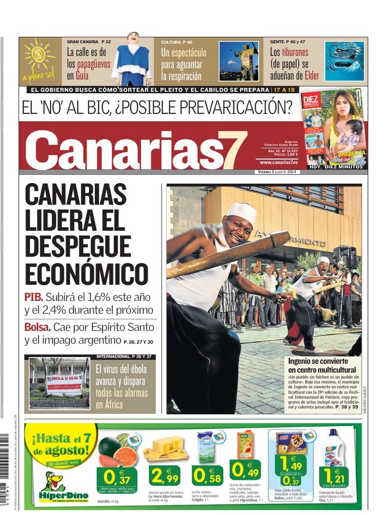 Portada Canarias7 01-08-2014