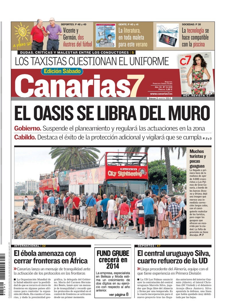Portada Canarias7 02-08-2014