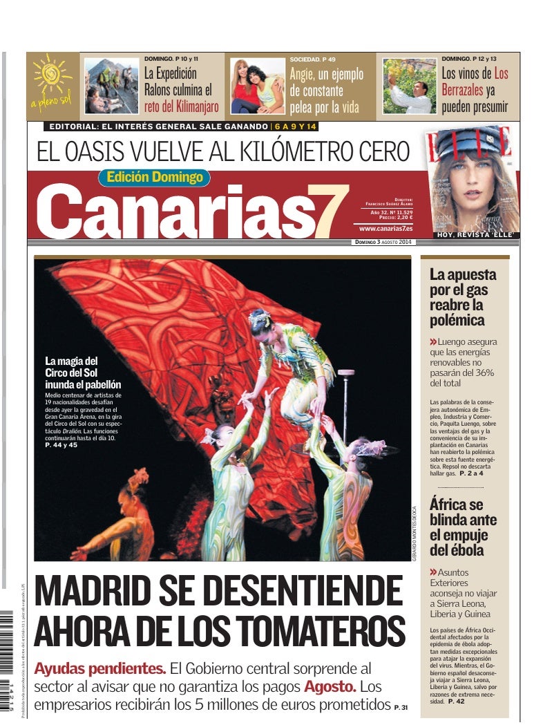 Portada Canarias7 03-08-2014