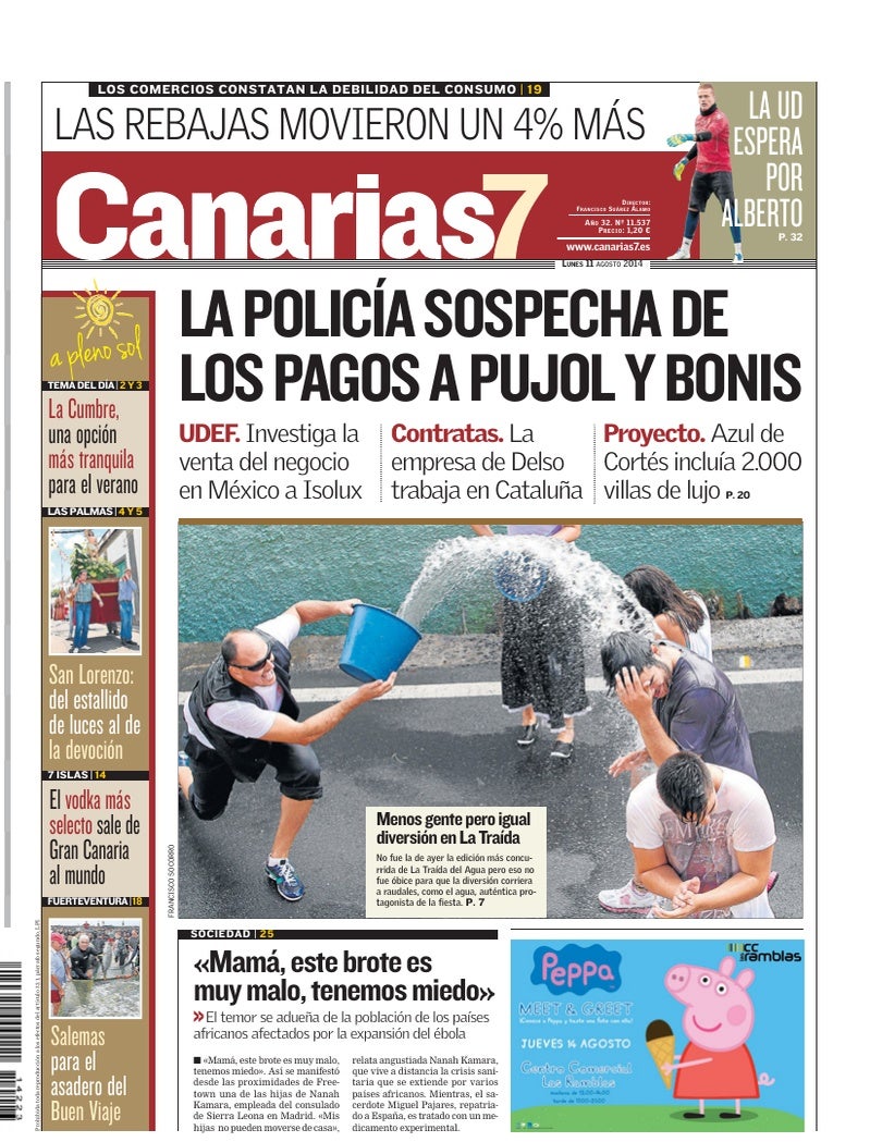 Portada Canarias7 11-08-2014