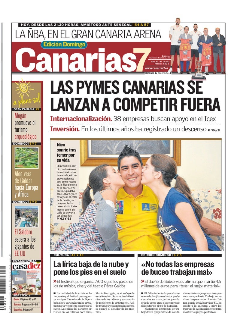 Portada Canarias7 17-08-2014