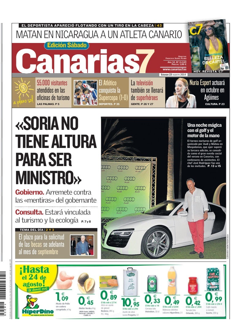 Portada Canarias7 23-08-2014