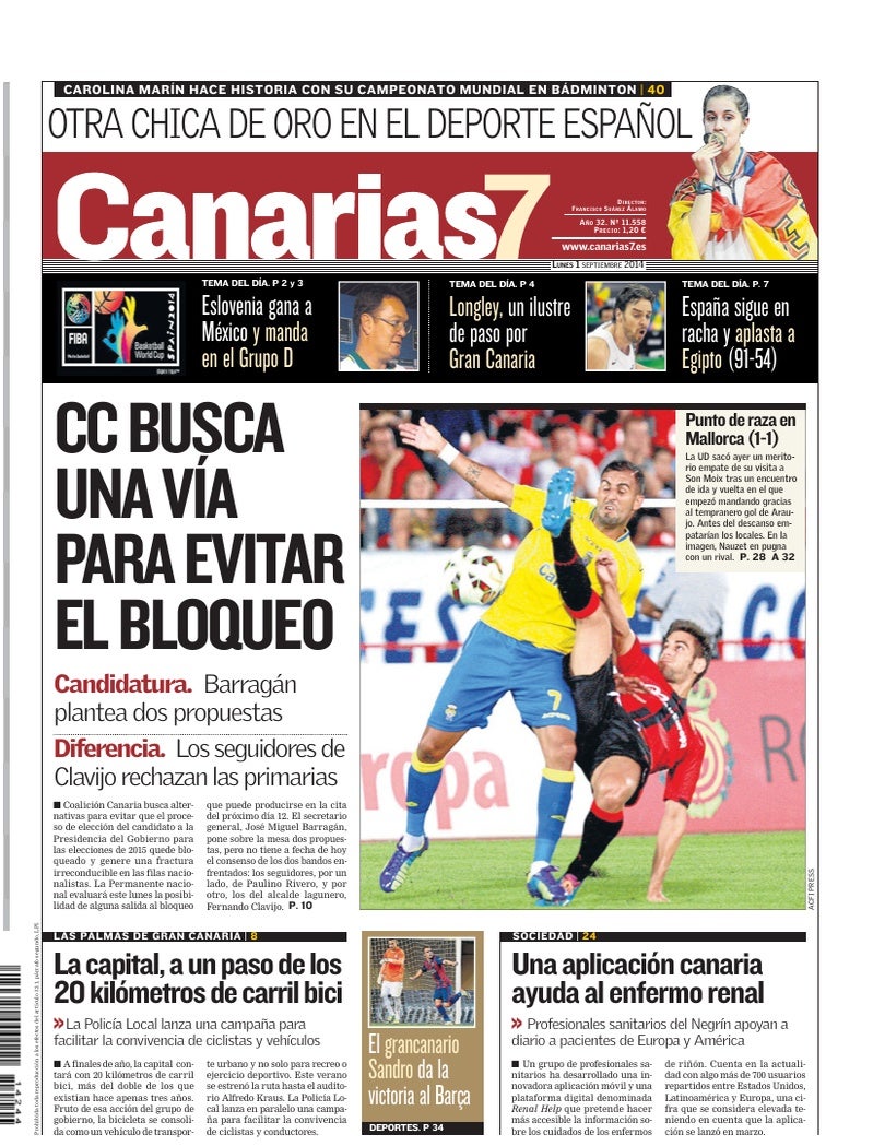 Portada Canarias7 01-09-2014