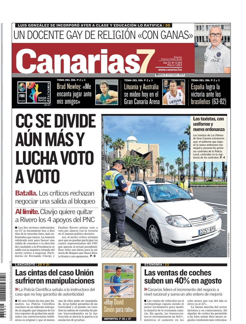 Portada Canarias7 02-09-2014