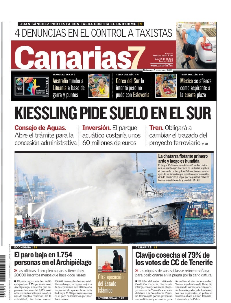 Portada Canarias7 03-09-2014