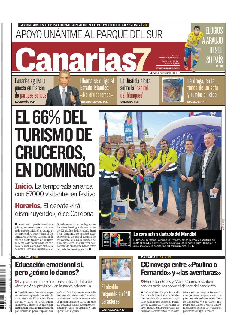 Portada Canarias7 04-09-2014