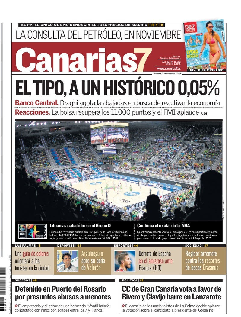 Portada Canarias7 05-09-2014