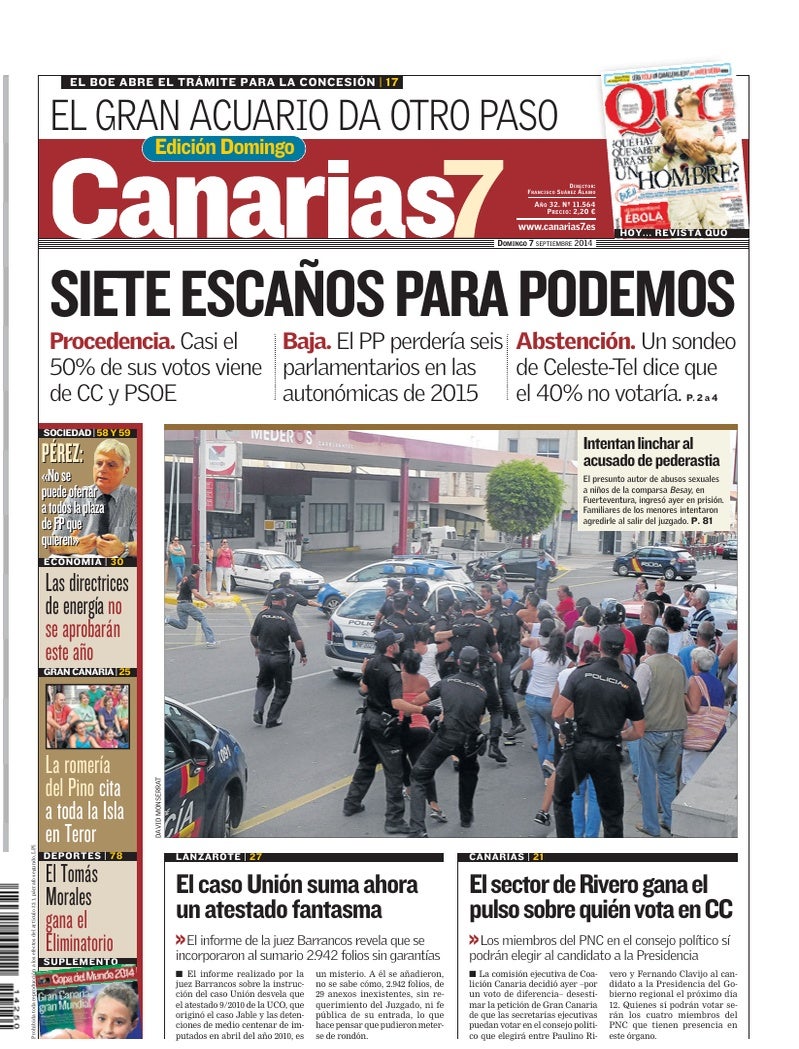 Portada Canarias7 07-09-2014