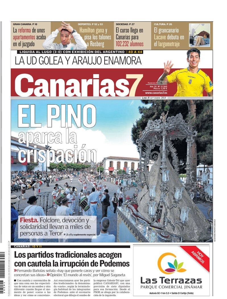 Portada Canarias7 08-09-2014