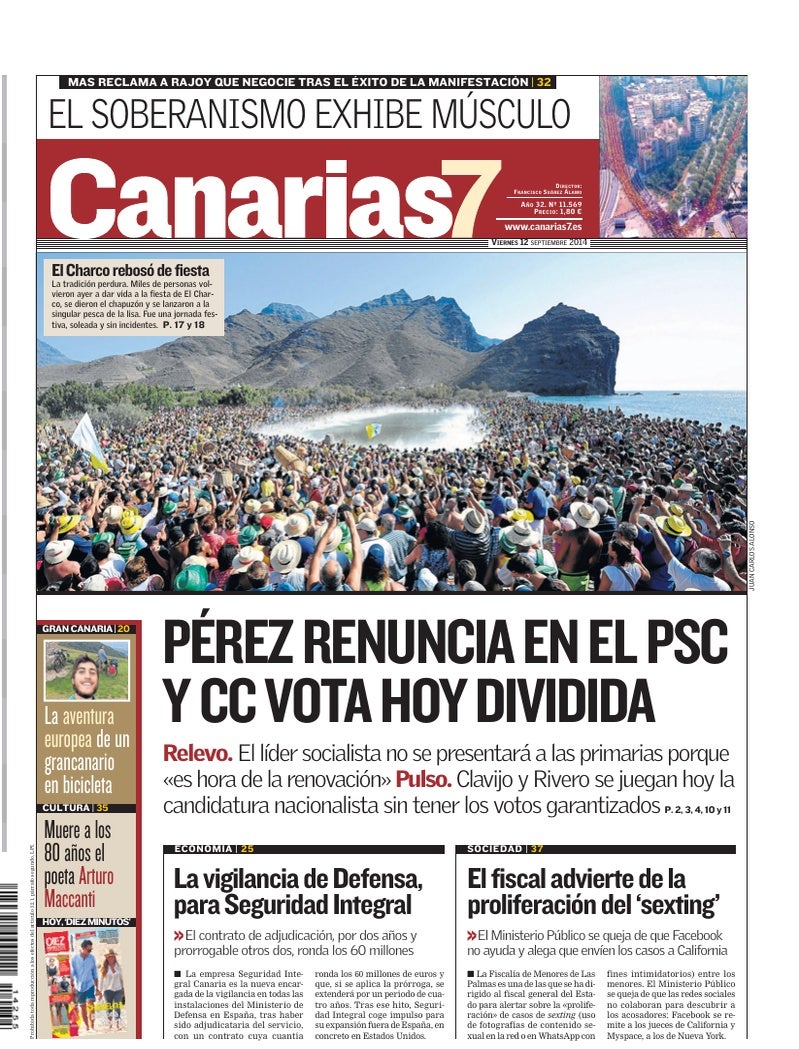 Portada Canarias7 12-09-2014