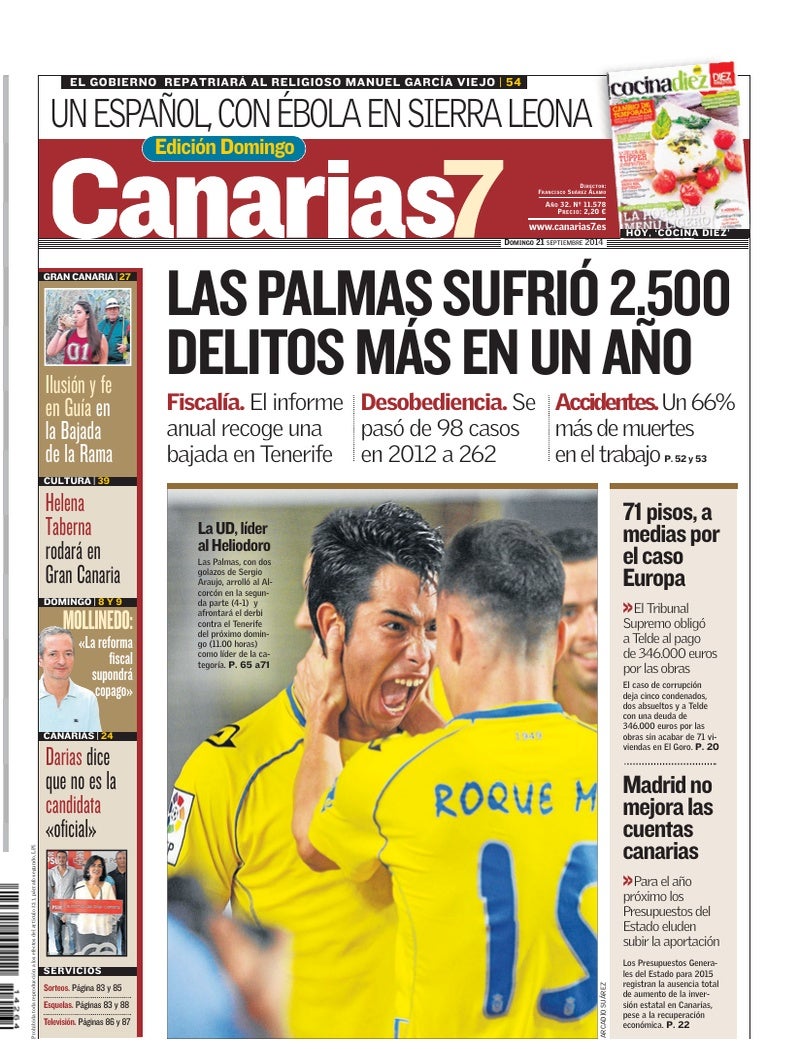 Portada Canarias7 21-09-2014