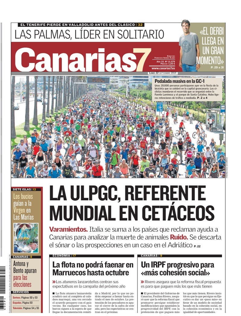 Portada Canarias7 22-09-2014