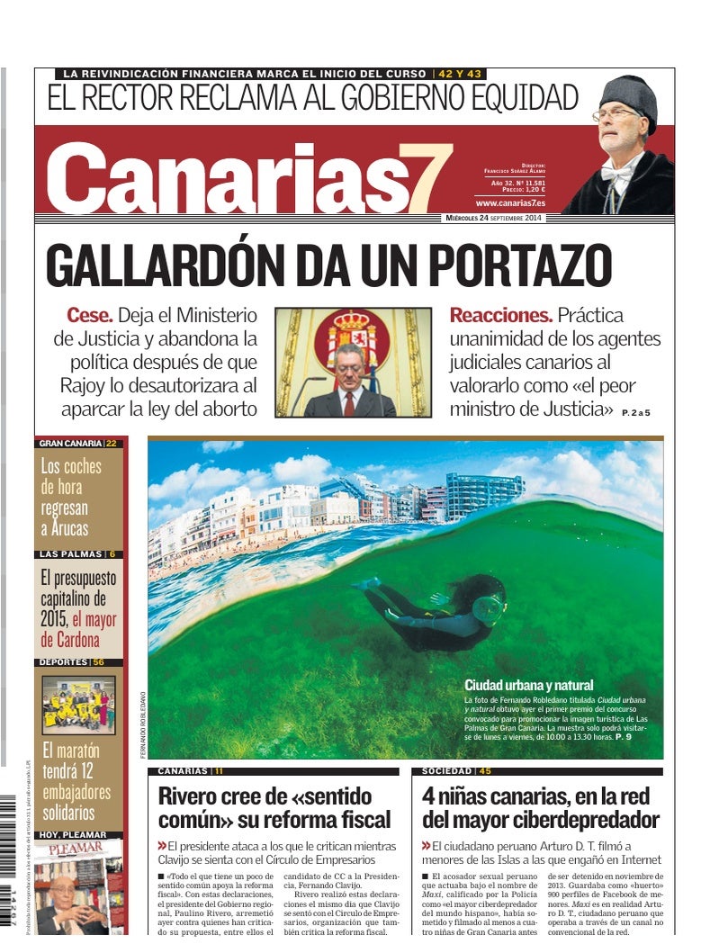 Portada Canarias7 24-09-2014