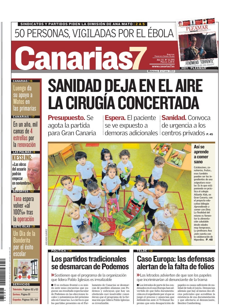 Portada Canarias7 08-10-2014