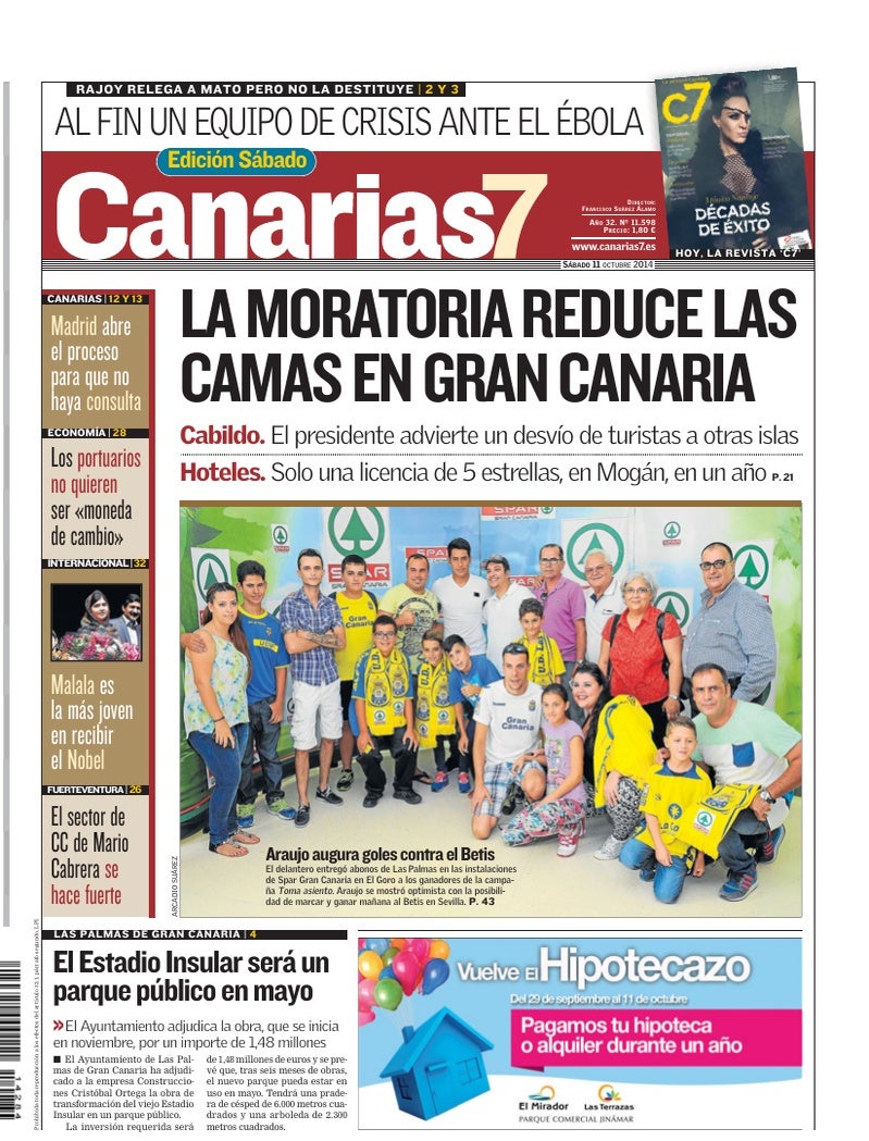 Portada Canarias7 11-10-2014