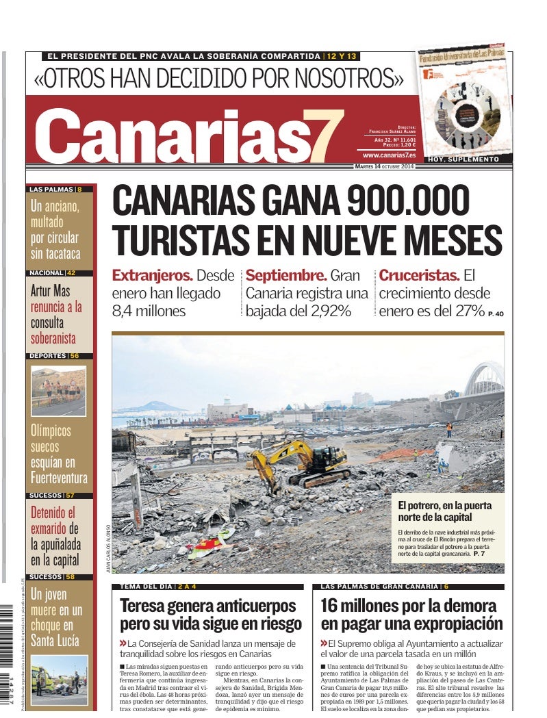 Portada Canarias7 14-10-2014