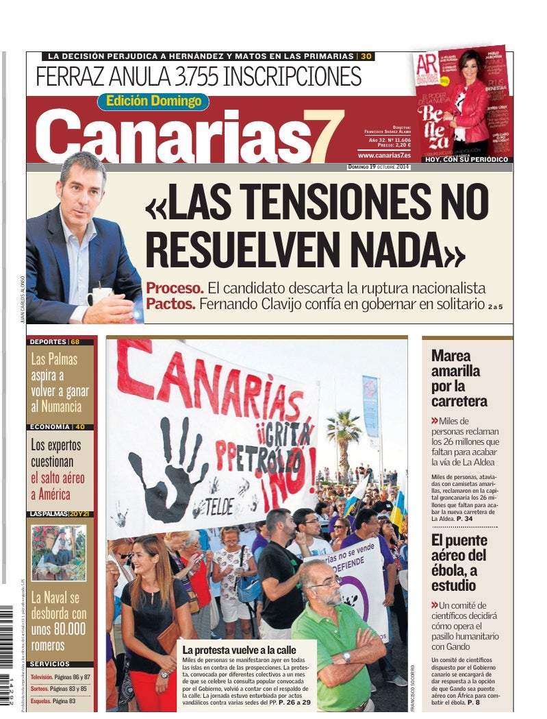 Portada Canarias7 19-10-2014