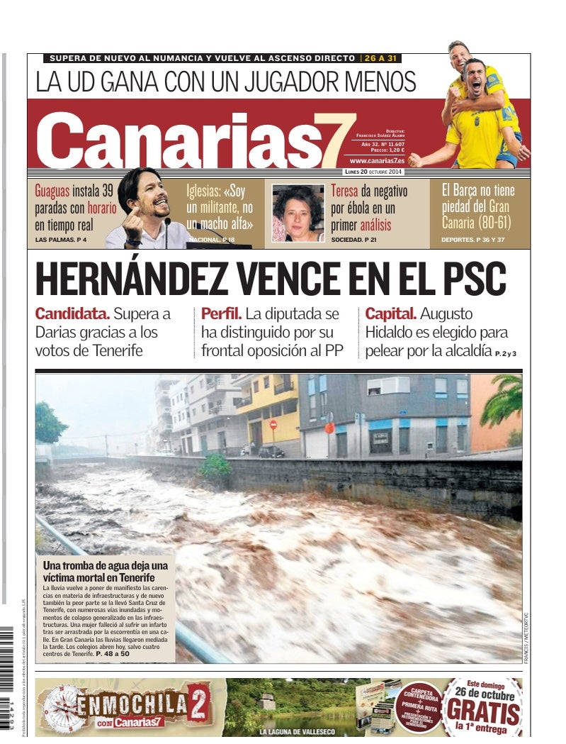 Portada Canarias7 20-10-2014