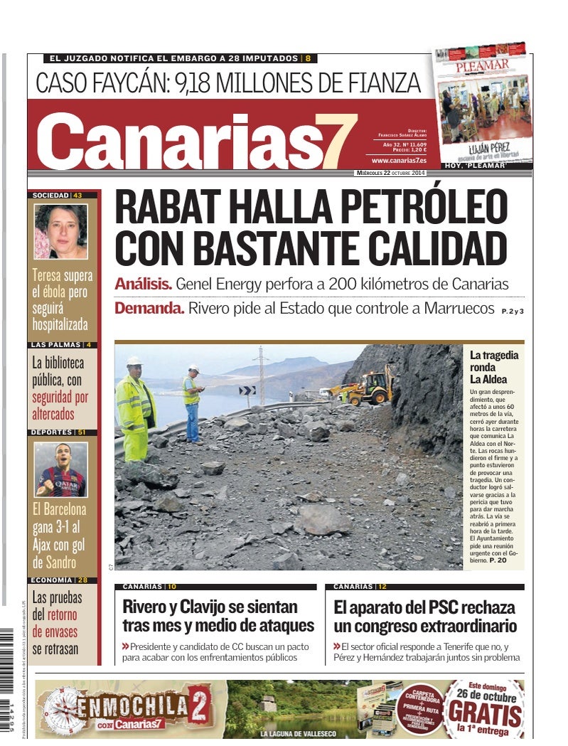 Portada Canarias7 22-10-2014