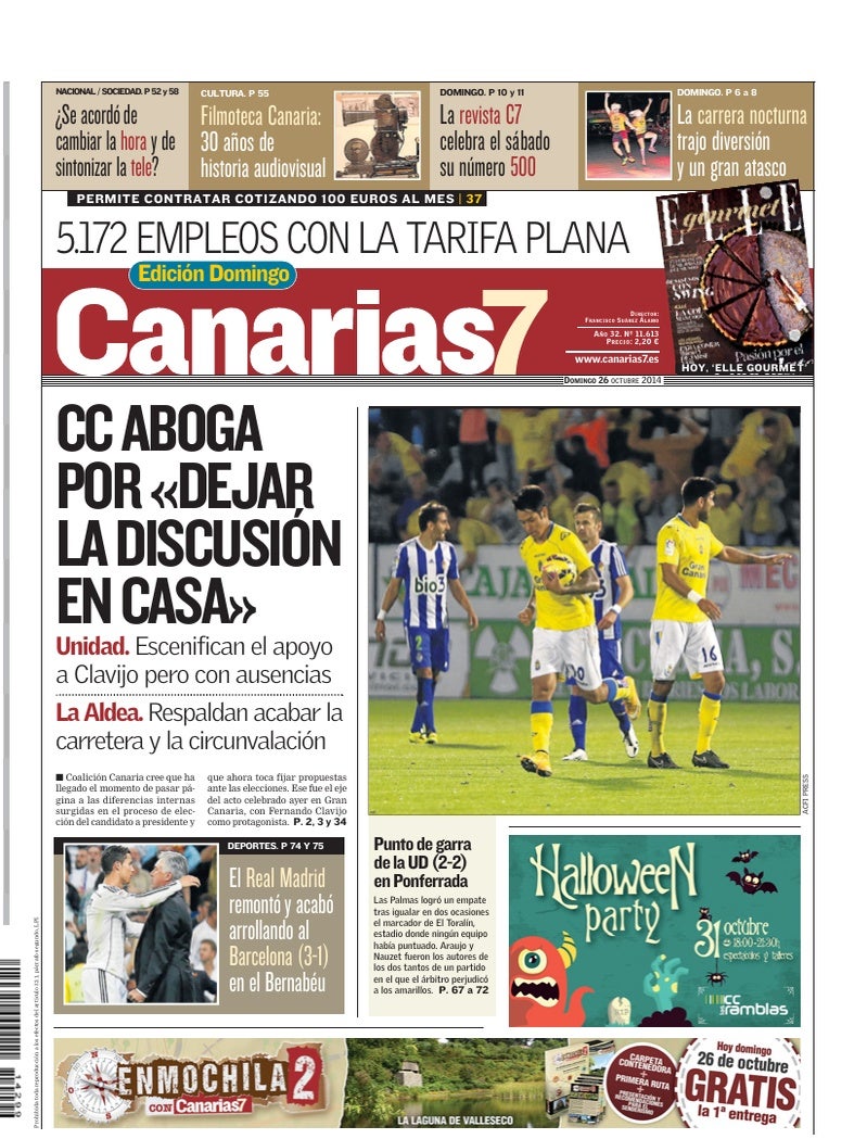 Portada Canarias7 26-10-2014