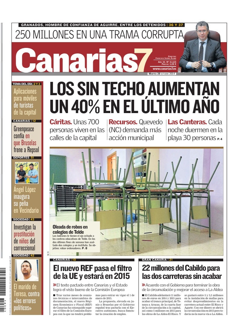 Portada Canarias7 28-10-2014