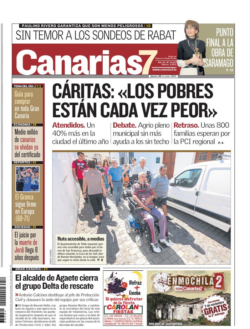 Portada Canarias7 30-10-2014