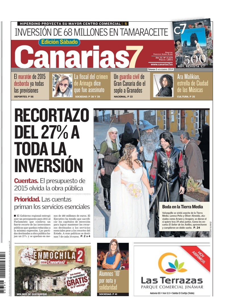Portada Canarias7 01-11-2014