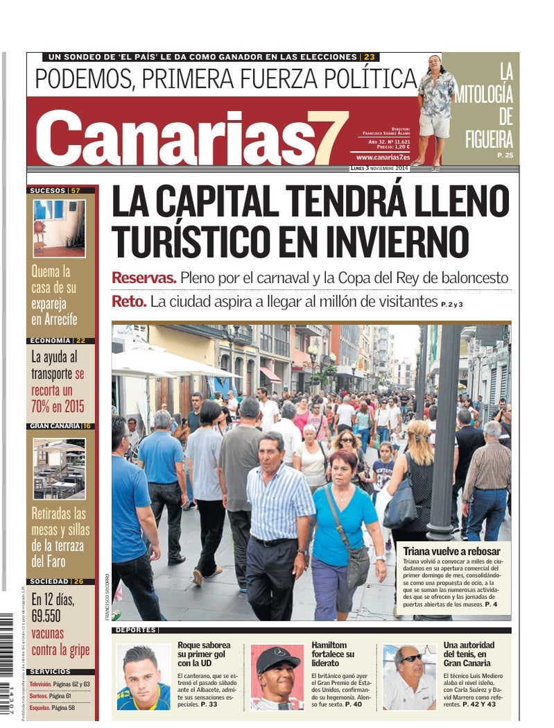 Portada Canarias7 03-11-2014