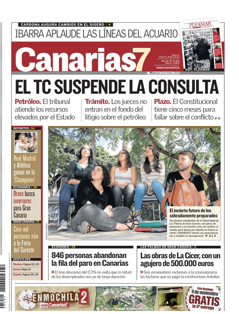 Portada Canarias7 05-11-2014