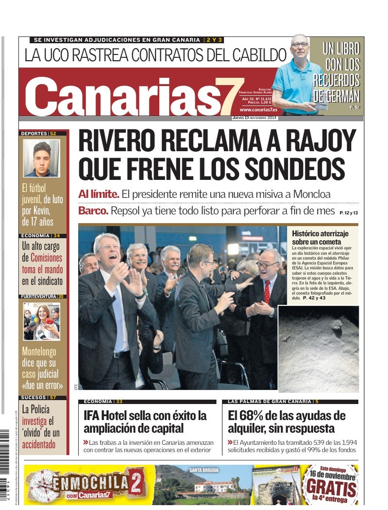 Portada Canarias7 13-11-2014