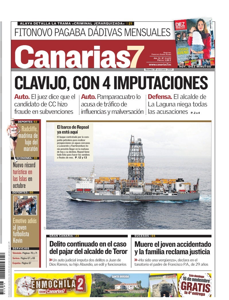 Portada Canarias7 14-11-2014