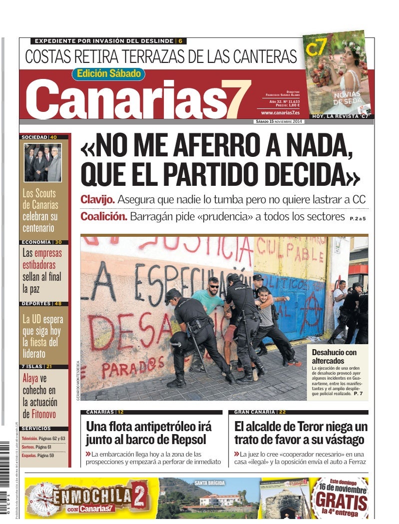 Portada Canarias7 15-11-2014