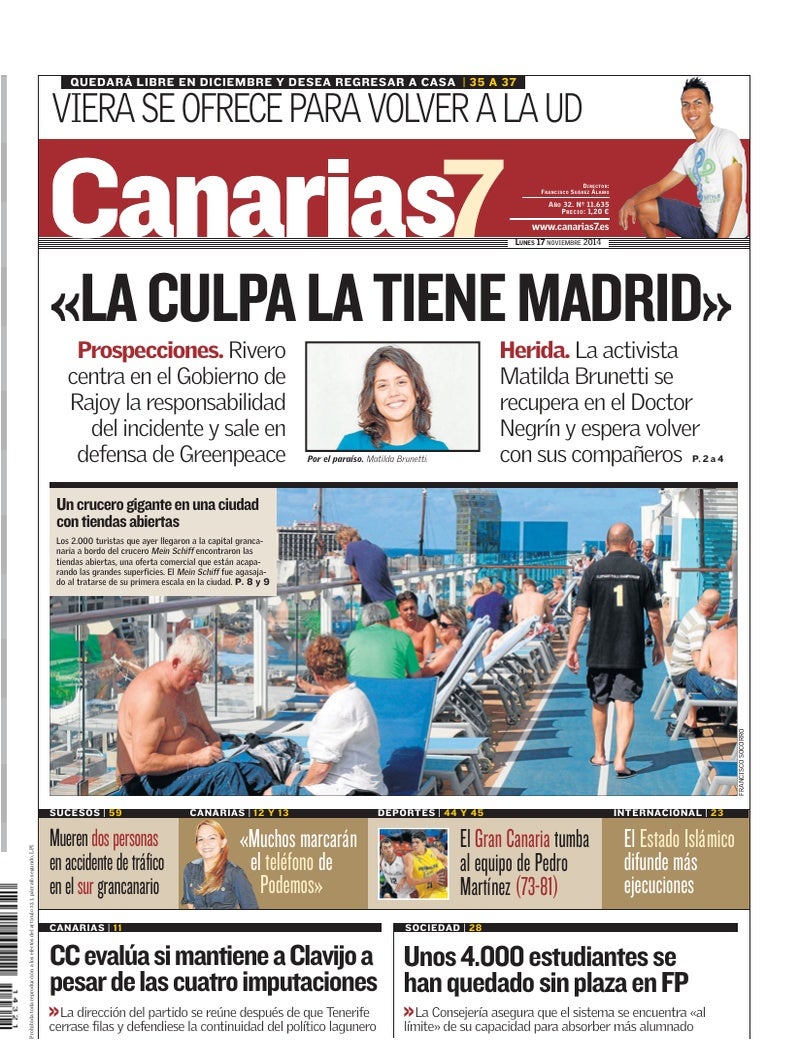 Portada Canarias7 17-11-2014