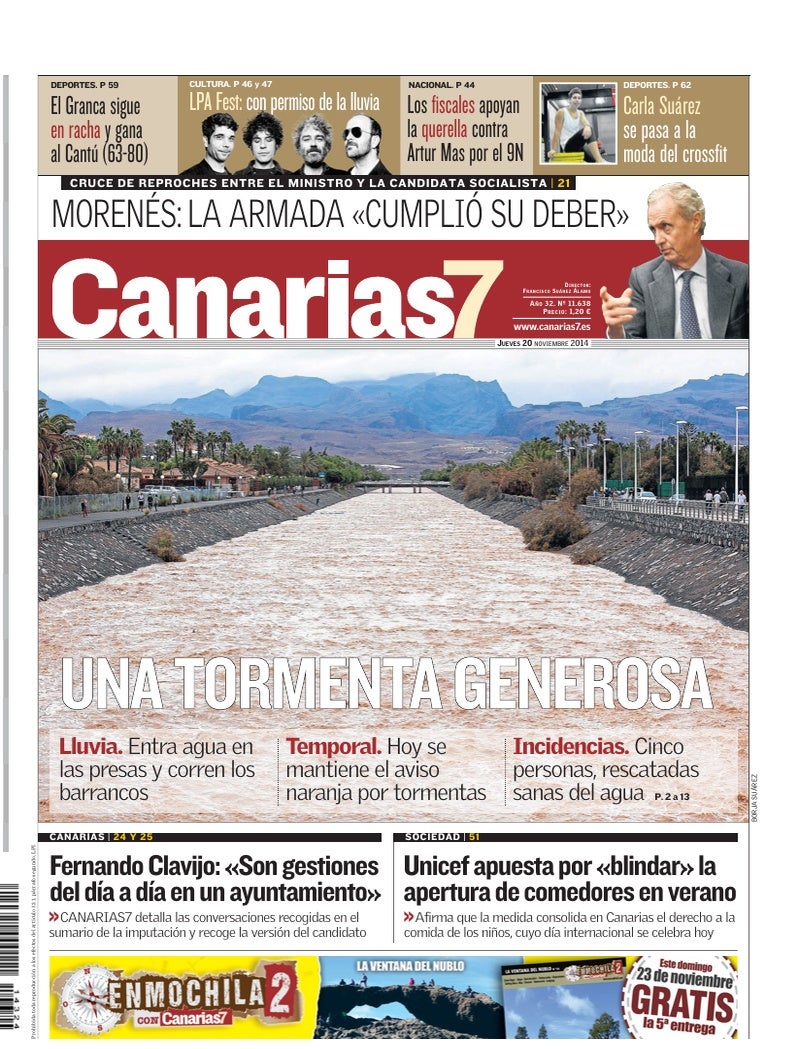 Portada Canarias7 20-11-2014