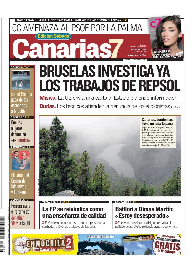 Portada Canarias7 22-11-2014