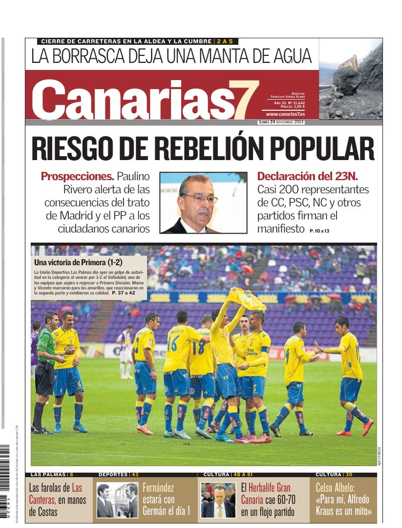 Portada Canarias7 24-11-2014
