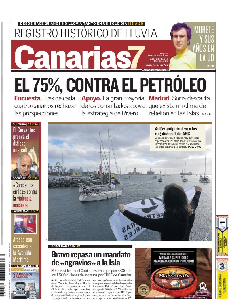 Portada Canarias7 25-11-2014