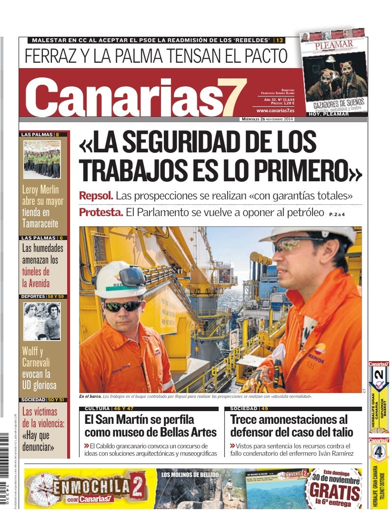 Portada Canarias7 26-11-2014