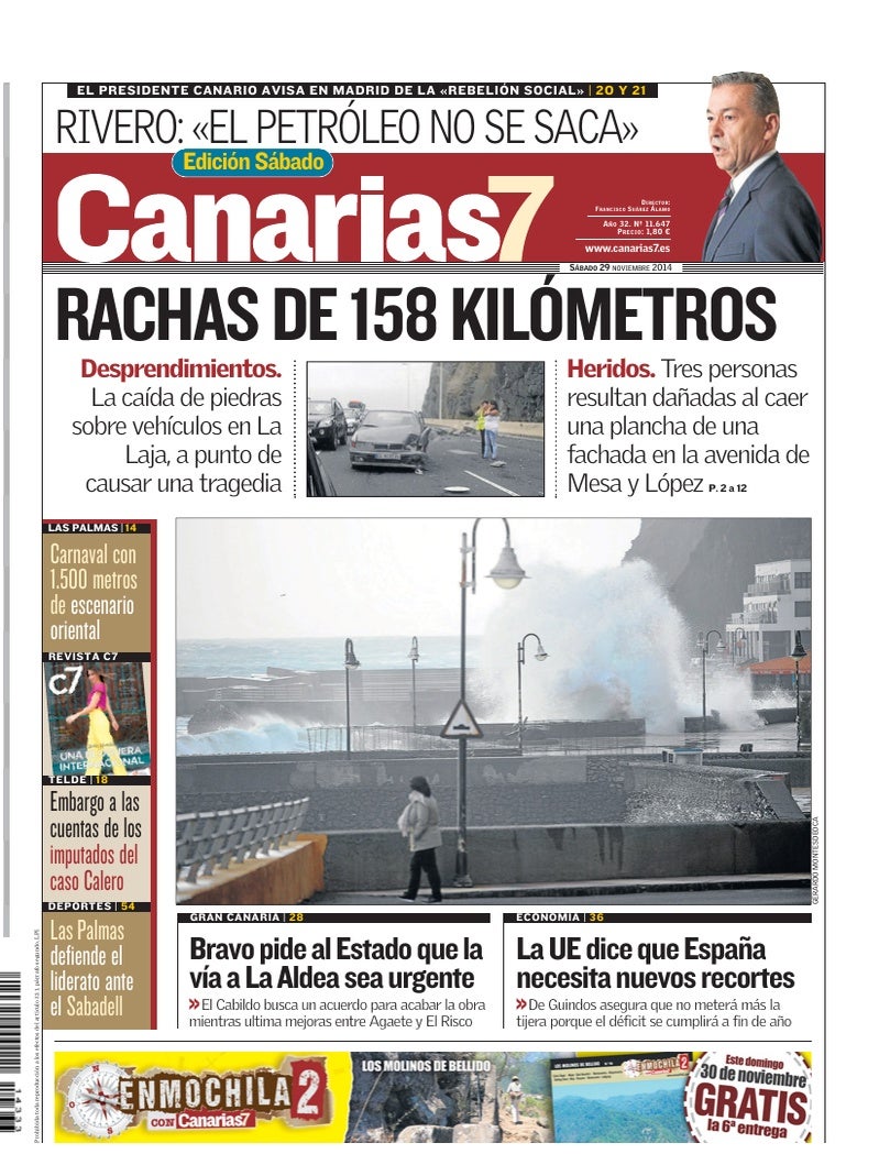 Portada Canarias7 29-11-2014