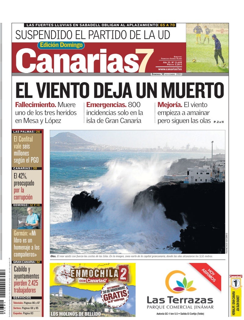 Portada Canarias7 30-11-2014