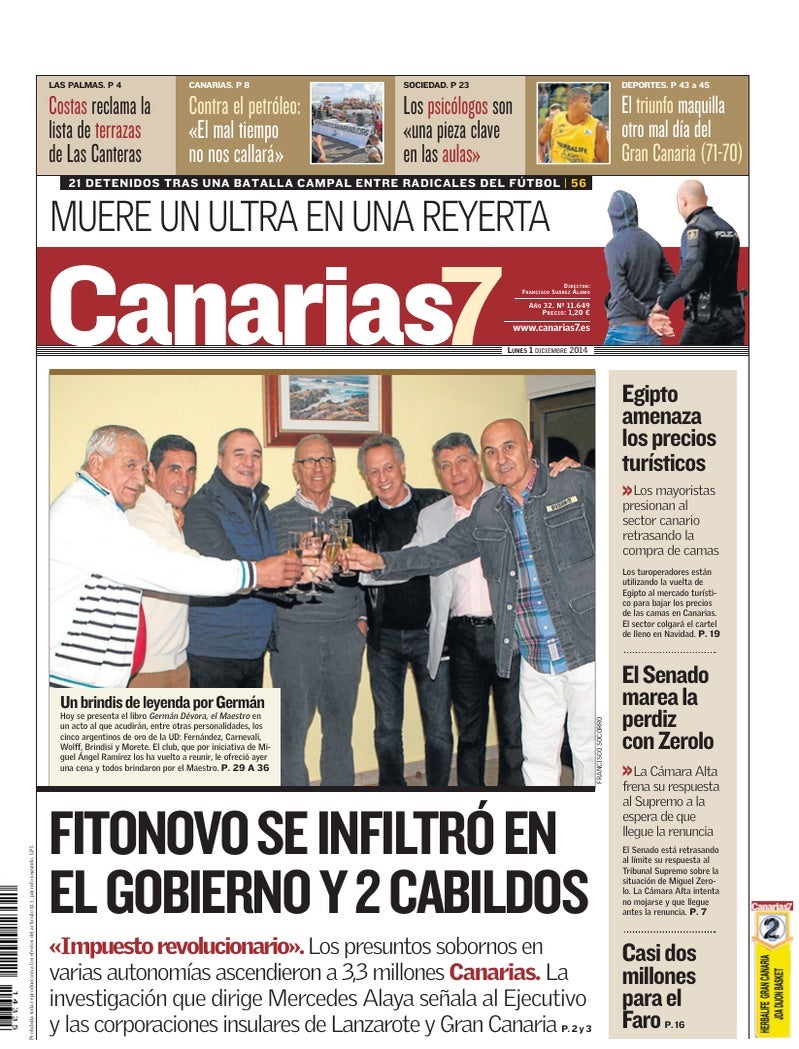 Portada Canarias7 01-12-2014