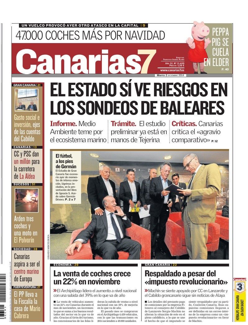 Portada Canarias7 02-12-2014