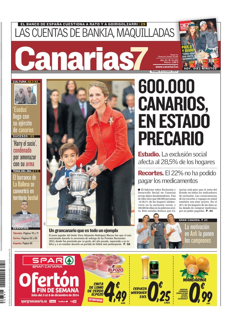 Portada Canarias7 05-12-2014