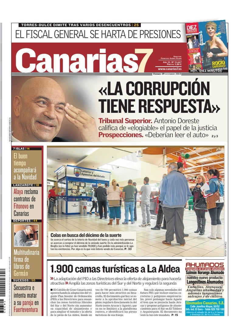 Portada Canarias7 19-12-2014