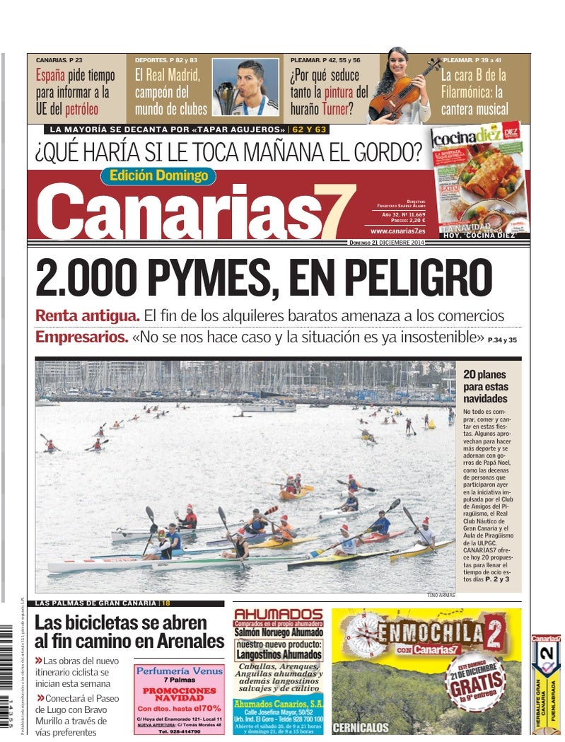 Portada Canarias7 21-12-2014