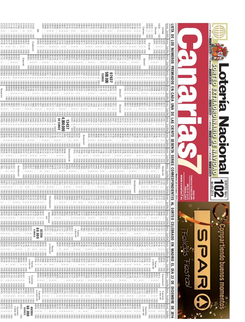 Portada Canarias7 23-12-2014