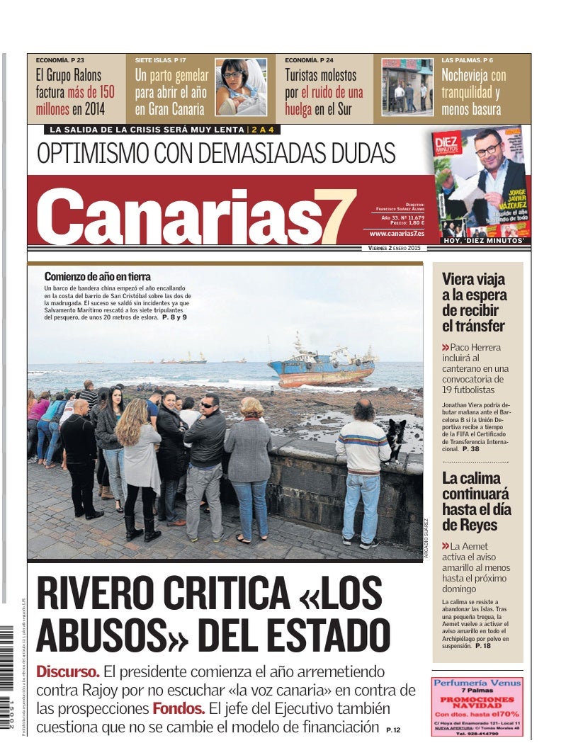 Portada Canarias7 02-01-2015
