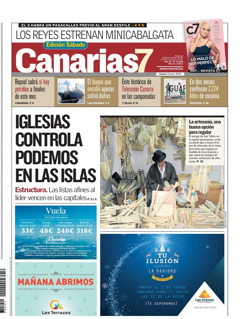 Portada Canarias7 03-01-2015